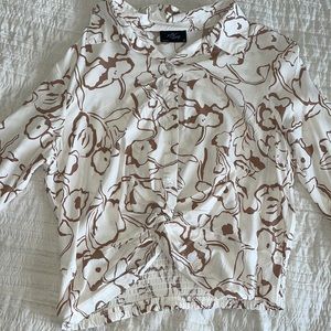 Unique Patterned Collared Top